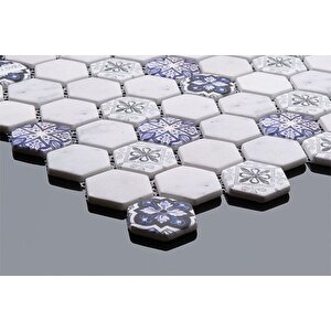 Hexagon Dijital Baskılı Cam Mozaik Fbdj 066