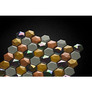 Hexagon Dijital Baskılı Cam Mozaik Fbadj 004