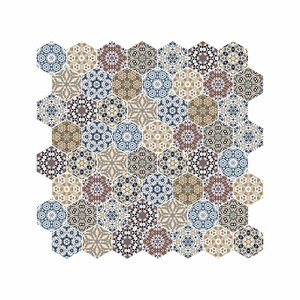 Hexagon Dijital Baskılı Cam Mozaik Fbdj 081