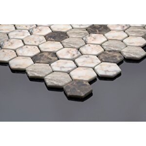 Hexagon Dijital Baskılı Cam Mozaik Fbdj 008