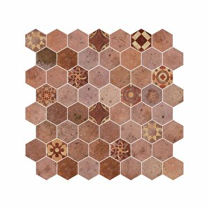 Hexagon Dijital Baskılı Cam Mozaik Fbdj 069