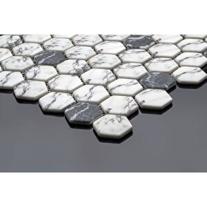 Hexagon Dijital Baskılı Cam Mozaik Fbdj 009