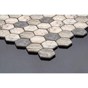 Hexagon Dijital Baskılı Cam Mozaik Fbdj 027