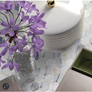 Hexagon Dijital Baskılı Cam Mozaik Fbdj 033