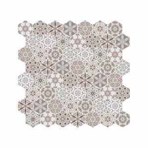 Hexagon Dijital Baskılı Cam Mozaik Fbdj 079