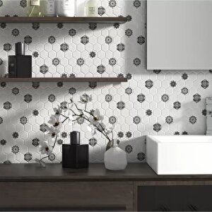 Hexagon Dijital Baskılı Cam Mozaik Fbdj 002