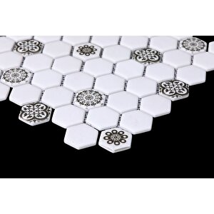 Hexagon Dijital Baskılı Cam Mozaik Fbdj 002