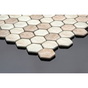 Hexagon Dijital Baskılı Cam Mozaik Fbdj 001