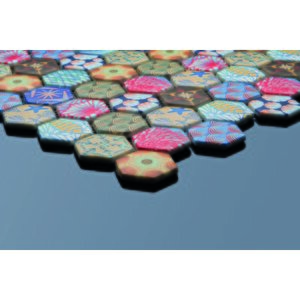 Hexagon Dijital Baskılı Cam Mozaik Fbdj 091