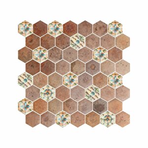 Hexagon Dijital Baskılı Cam Mozaik Fbdj 088