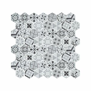 Hexagon Dijital Baskılı Cam Mozaik Fbdj 092