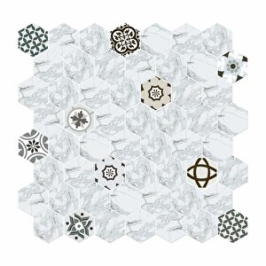 Hexagon Dijital Baskılı Cam Mozaik Fbdj 036