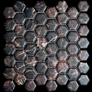 Hexagon Dijital Baskılı Cam Mozaik Fbdj 028