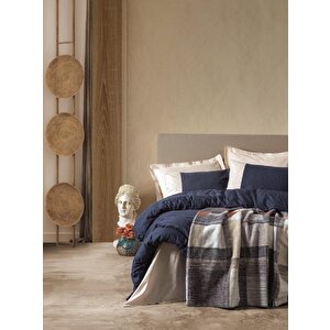 Comfy, Battaniyeli Tek Kişilik Nevresim Takımı Clement Lacivert