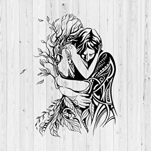 Kadın Erkek Tablo Romantik Çift Tablosu Lazer Kesim Tablo