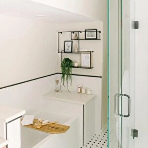 Banyo İçin Ferforje Raf Üçlü Metal Banyo Rafı