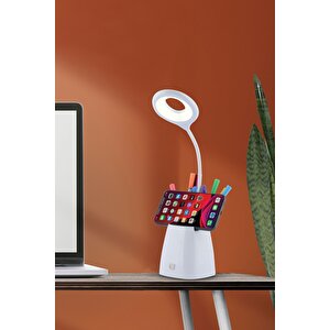 Kalemlikli Led Masa Lambası Beyaz