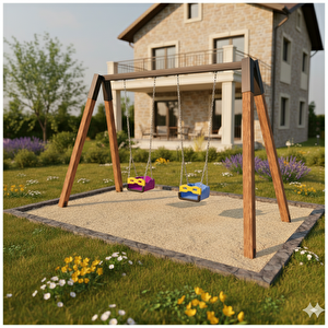 Zincirli Salıncak Oturağı, Darbe Emici Kauçuk Korumalı