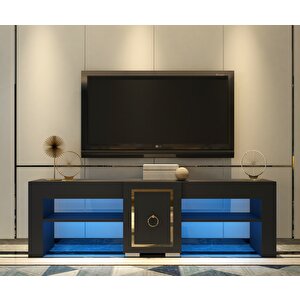 Erva Ledli̇ Tv Sehpasi Antrasit-Altın Antrasit Gold