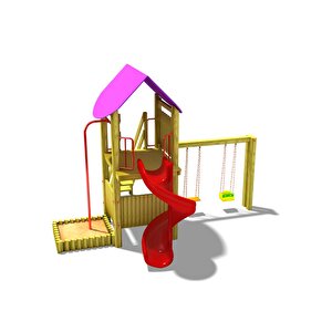 Bir Kuleli, İtfayeci Borusu & Salıncaklı Ahşap Çocuk Parkı