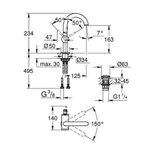 Atrio Lavabo Bataryası M-boyut - 24363gl0