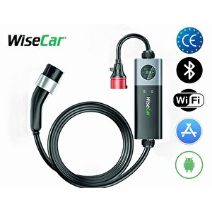 WiseCar Wtps3 22 Kw Taşınabilir Elektrikli Araç Şarj İstasyonu Kablolu Ve Taşıma Çantalı
