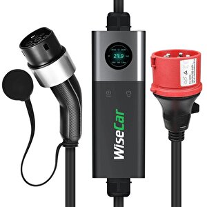WiseCar Wtps3 22 Kw Taşınabilir Elektrikli Araç Şarj İstasyonu Kablolu Ve Taşıma Çantalı