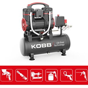 Kobb Kbk8s 1.2hp 8lt 8bar Yağsız Sessiz Taşınabilir Hava Kompresörü