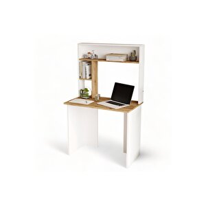 Saint 90 Cm Genç Çocuk Çalışma Masası Bilgisayar Laptop Kitaplık Raf Çam-beyaz Sn2-aw