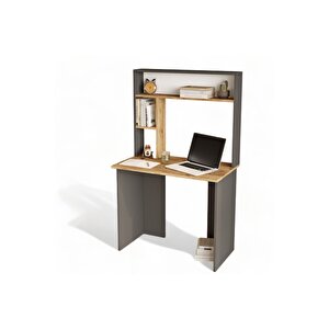 Saint 90 Cm Genç Çalışma Masası Laptop Kitaplık Raf Çam-antrasit Gri Sn2-aa