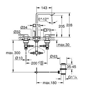Grohe Allure 3 Delikli Lavabo Bataryası M-boyut - 20188dl1