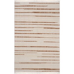 Jerry 01 Kahve Krem Halı Yolluk Bukle Oturma Odası Halısı Yumuşak Dokulu Antre Hol Halısı 120x180 cm