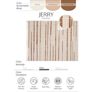 Jerry 01 Kahve Krem Halı Yolluk Bukle Oturma Odası Halısı Yumuşak Dokulu Antre Hol Halısı 120x180 cm