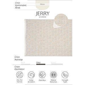 Jerry 02 Bukle Halı Yumuşak Dokulu Çocuk Odası Halısı Antre Hol Halısı Krem Halı Yolluk 200x290 cm