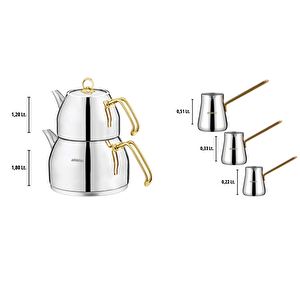 Amboss Diamond 18 Parça İndüksiyon Tabanlı Paslanmaz Çelik Gold Çeyiz Seti