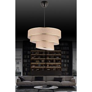 Nisa Luce Star-3 Kat Pasta Avize Kahve/altın Biyeli