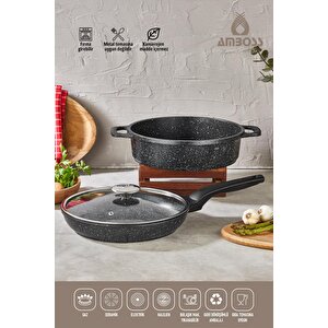 Montana 3 Parça Granit Set (siyah)