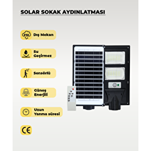 100w Solar Sokak Aydınlatması 6500k (beyaz Işık)