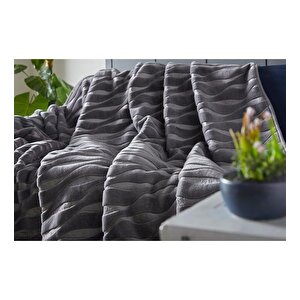 Doqu Home Embos Battaniye Çift Kişilik Senfoni Gri 220x240