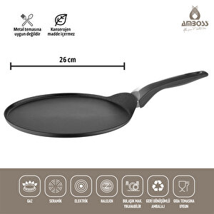 Amboss Mocca Titanyum Kaplama Krep Tavası 26 cm