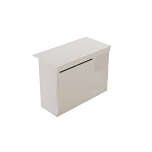 Steel 2 Kapaklı 120cm Ada Mutfak Yemek Masası Beyaz Sl2-w
