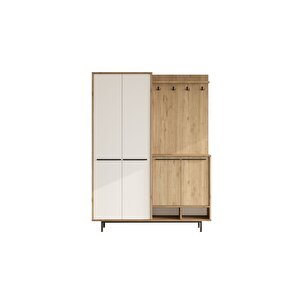 Living Portmanto Vestiyer Ayakkabılık Metal Ayaklı Sepet-beyaz Lg1-sw