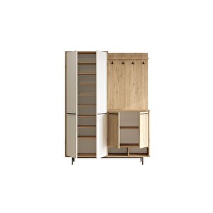 Living Portmanto Vestiyer Ayakkabılık Metal Ayaklı Sepet-beyaz Lg1-sw