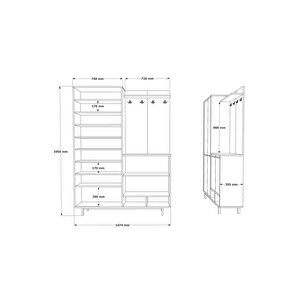 Living Portmanto Vestiyer Ayakkabılık Metal Ayaklı Sepet-beyaz Lg1-sw