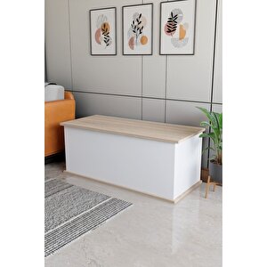 Sandık Dekoratif Ahşap Lüks Sandık Çeyiz Sandığı Salon Antre Mobilyası Organizer Saklama Kutusu 40x100