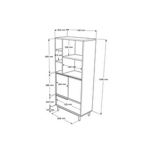 Leena Banyo Dolabı Çok Amaçlı Dolap 3 Kapaklı Metal Ayaklı Beyaz La9c-w