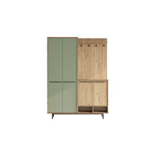 Living Portmanto Vestiyer Ayakkabılık Metal Ayaklı Sepet-ihlamur Yeşili Lg1-sy