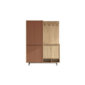 Living Portmanto Vestiyer Ayakkabılık Metal Ayaklı Sepet-kiremit Lg1-sk