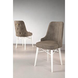 Zümra Serisi, Beyaz 80x132 Açılabilir Mdf Mutfak Masası Takımı 4 Adet Sandalye