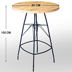 Azra 80x100 Oval Mutfak Yemek Masası 4 Kişilik Çapraz Telli Bar Sandalyesi Cafe Masa
